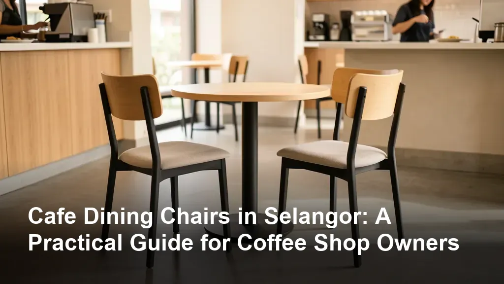 Two cafe dining chairs at a round table with clear guest circulation space